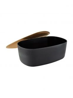 Rig-Tig Designer Brotkasten Box-It in Schwarz mit Schneidebrett als Deckel, B 35 x H 12 cm -Küche Geschäft Designer Brotkasten Box It in Schwarz mit Schneidebrett als Deckel 4