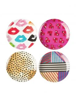 Donald Robertson x Westwing Collection Designer Frühstücksteller Carol aus Porzellan, 4er-Set, Ø 21 x H 3 cm