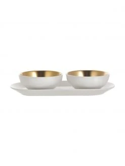 Ladelle Dipschälchen Glitz in Weiß/Gold, 3er-Set, Ø 10 x H 4 cm 9 Ladelle Dipschälchen Glitz in Weiß/Gold, 3er-Set, Ø 10 x H 4 cm -Küche Geschäft Dipschalchen Glitz in WeissGold 3er Set 3