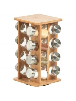 Drehbares Bambus-Gewürzregal Dahle mit Aufbewahrungsdosen B 18 x H 30 cm, 17-tlg., B 18 x H 30 cm, je 75 ml -Küche Geschäft Drehbares Bambus Gewurzregal Dahle mit Aufbewahrungsdosen B 18 x H 30 cm 17 tlg 2