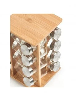 Drehbares Bambus-Gewürzregal Dahle mit Aufbewahrungsdosen B 18 x H 30 cm, 17-tlg., B 18 x H 30 cm, je 75 ml -Küche Geschäft Drehbares Bambus Gewurzregal Dahle mit Aufbewahrungsdosen B 18 x H 30 cm 17 tlg 4