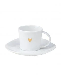 Räder Espressotasse Heart mit Untertasse aus Porzellan, Ø 6 x H 5 cm, 80 ml