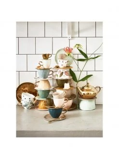 Urban Nature Culture Espressotassen Good Morning in Goldfarben, 2 Stück, Ø 6 x H 5 cm, 95 ml -Küche Geschäft Espressotassen Good Morning in Goldfarben 2 Stuck 4