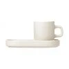 Blomus Espressotassen Pilar mit Untertassen in Beige matt/glänzend, 2 Stück, Ø 5 x H 6 cm, 50 ml