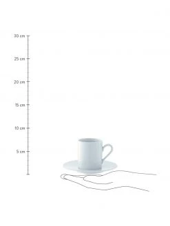 Lsa International Espressotassen mit Untertassen Bianco aus Porzellan, 4 St&uuml;ck, Ø 12 x H 7 cm, 90 ml -Küche Geschäft Espressotassen mit Untertassen Bianco aus Porzellan 4 Stuck 2
