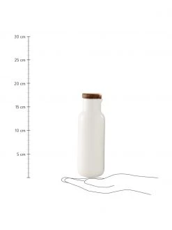 Ladelle Essig- und &Ouml;l-Spender Essentials aus Porzellan und Akazienholz, 2er-Set, Ø 6 x H 18 cm -Küche Geschäft Essig und Ol Spender Essentials aus Porzellan und Akazienholz 2er Set 6