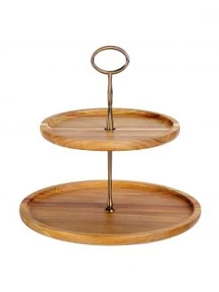 Andrea House Etagere Acacia aus Akazienholz, Ø 27 x H 26 cm