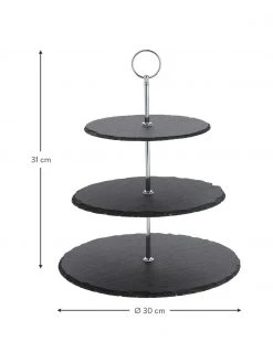 Etagere Cooper mit Schiefernplatten, &Oslash; 30 cm, Ø 30 x H 31 cm -Küche Geschäft Etagere Cooper mit Schiefernplatten O 30 cm 2