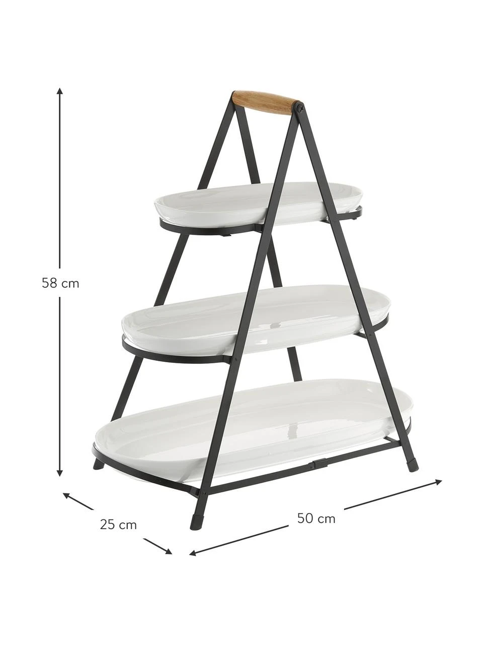 Ladelle Etagere Tower mit abnehmbaren Ablageflächen aus Porzellan, B 50 x H 55 cm 3 Ladelle Etagere Tower mit abnehmbaren Ablageflächen aus Porzellan, B 50 x H 55 cm – Bild 3