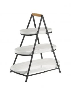 Ladelle Etagere Tower mit abnehmbaren Ablageflächen aus Porzellan, B 50 x H 55 cm