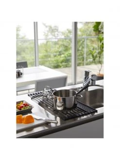 Yamazaki Faltbare Abtropfmatte Tower in Schwarz, L 42 x B 26 cm -Küche Geschäft Faltbare Abtropfmatte Tower in Schwarz 5