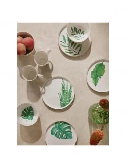 Westwing Collection Fine Bone China Frühstücksteller Timba mit tropischem Design, 4er-Set, Ø 21 cm 8 Westwing Collection Fine Bone China Frühstücksteller Timba mit tropischem Design, 4er-Set, Ø 21 cm -Küche Geschäft Fine Bone China Fruhstucksteller Timba mit tropischem Design 4er Set 2