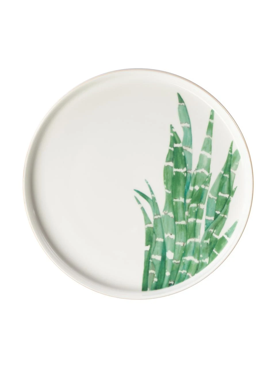 Westwing Collection Fine Bone China Frühstücksteller Timba mit tropischem Design, 4er-Set, Ø 21 cm 5 Westwing Collection Fine Bone China Frühstücksteller Timba mit tropischem Design, 4er-Set, Ø 21 cm – Bild 5