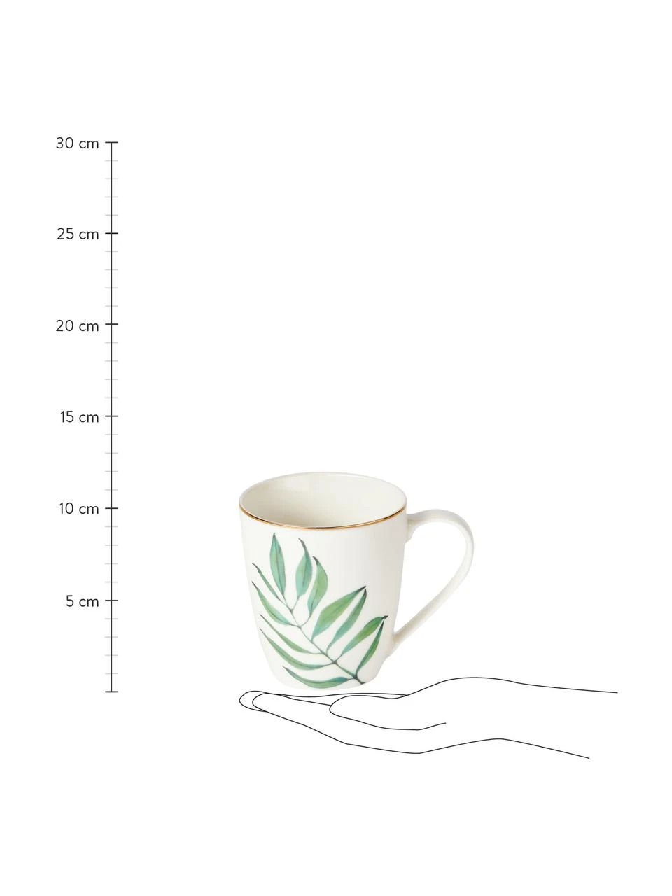 Westwing Collection Fine Bone China Geschirrset Timba mit tropischem Design, 4 Personen (12-tlg.), Set mit verschiedenen Größen 6 Westwing Collection Fine Bone China Geschirrset Timba mit tropischem Design, 4 Personen (12-tlg.), Set mit verschiedenen Größen – Bild 6