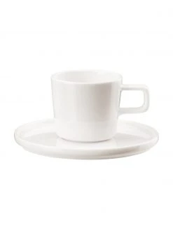 Asa Fine Bone China Tassen Oco mit Untertassen, 6er-Set, Ø 6 x H 7 cm, 200 ml