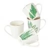 Westwing Collection Fine Bone China Tassen Timba mit tropischem Design, 4er-Set, Ø 9 x 10 cm, 350 ml