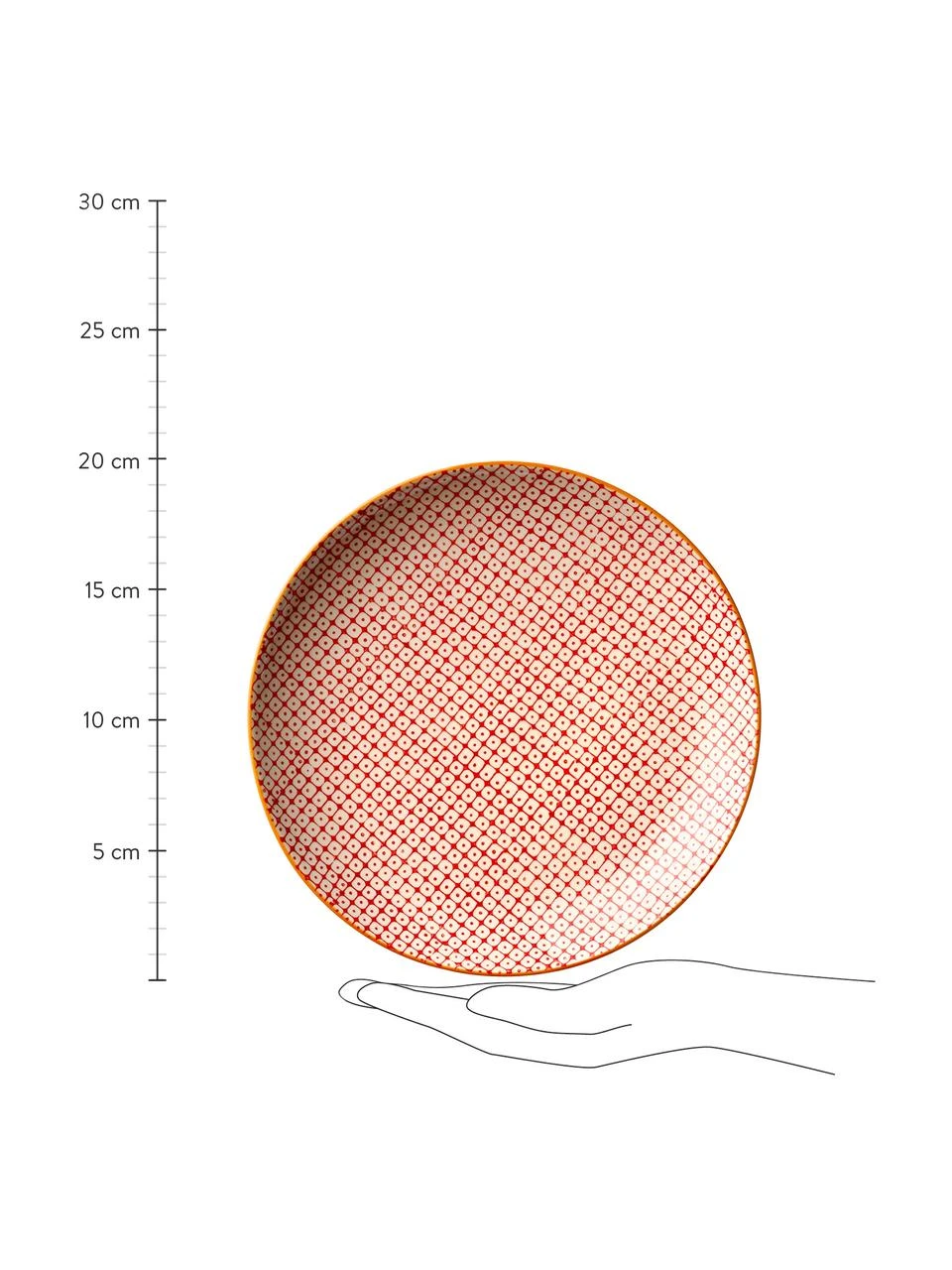 Frühstücksteller Carla mit kleinem Muster, 3er-Set, Keramik, Rot, Grün, Blau, Ø 20 cm Bloomingville Frühstücksteller Carla mit kleinem Muster, 3er-Set, Ø 20 cm -Küche Geschäft Fruhstucksteller Carla mit kleinem Muster 3er Set 2