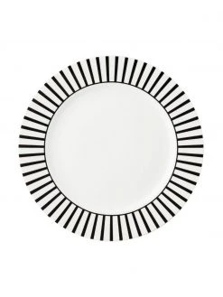 Dutch Rose Frühstücksteller Ceres Loft mit Streifendekor in Schwarz/Weiß, 4 Stück, Ø 21 x H 2 cm