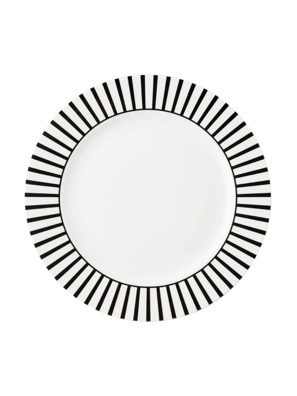 Dutch Rose Frühstücksteller Ceres Loft mit Streifendekor in Schwarz/Weiß, 4 Stück, Ø 21 x H 2 cm 1 Dutch Rose Frühstücksteller Ceres Loft mit Streifendekor in Schwarz/Weiß, 4 Stück, Ø 21 x H 2 cm