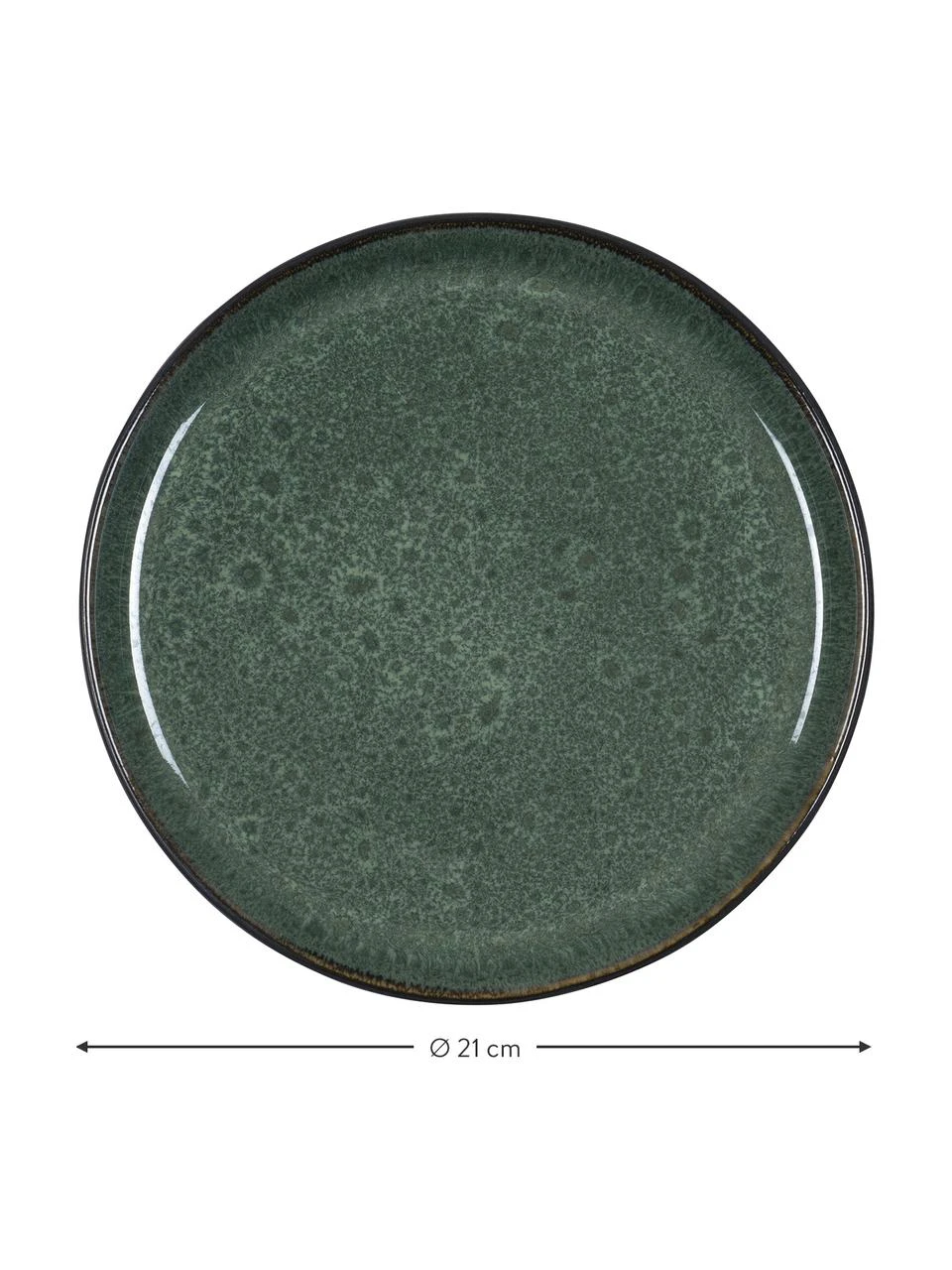 Bitz Frühstücksteller Gastro aus Steingut in Grün, 2 Stück, Ø 21 x H 3 cm 3 Bitz Frühstücksteller Gastro aus Steingut in Grün, 2 Stück, Ø 21 x H 3 cm – Bild 3