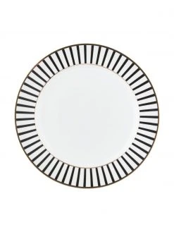 Dutch Rose Frühstücksteller Pluto Loft mit Streifendekor und Goldrand, 4 Stück, Ø 21 x H 2 cm