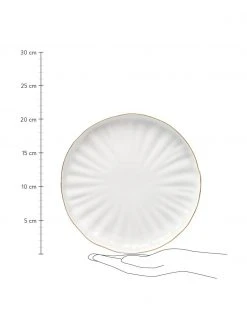 Westwing Collection Frühstücksteller Sali aus Porzellan mit goldenem Rand und Relief, 2 Stück, Ø 21 cm -Küche Geschäft Fruhstucksteller Sali aus Porzellan mit goldenem Rand und Relief 2 Stuck 2