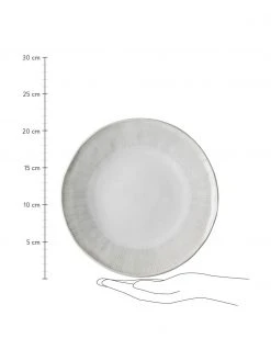 Dutch Rose Frühstücksteller White Organic aus Steingut in Weiß, 4 Stück, Ø 22 x H 3 cm -Küche Geschäft Fruhstucksteller White Organic aus Steingut in Weiss 4 Stuck 3