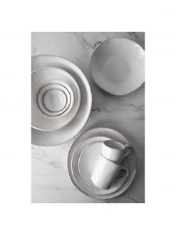 Dutch Rose Frühstücksteller White Organic aus Steingut in Weiß, 4 Stück, Ø 22 x H 3 cm -Küche Geschäft Fruhstucksteller White Organic aus Steingut in Weiss 4 Stuck 5