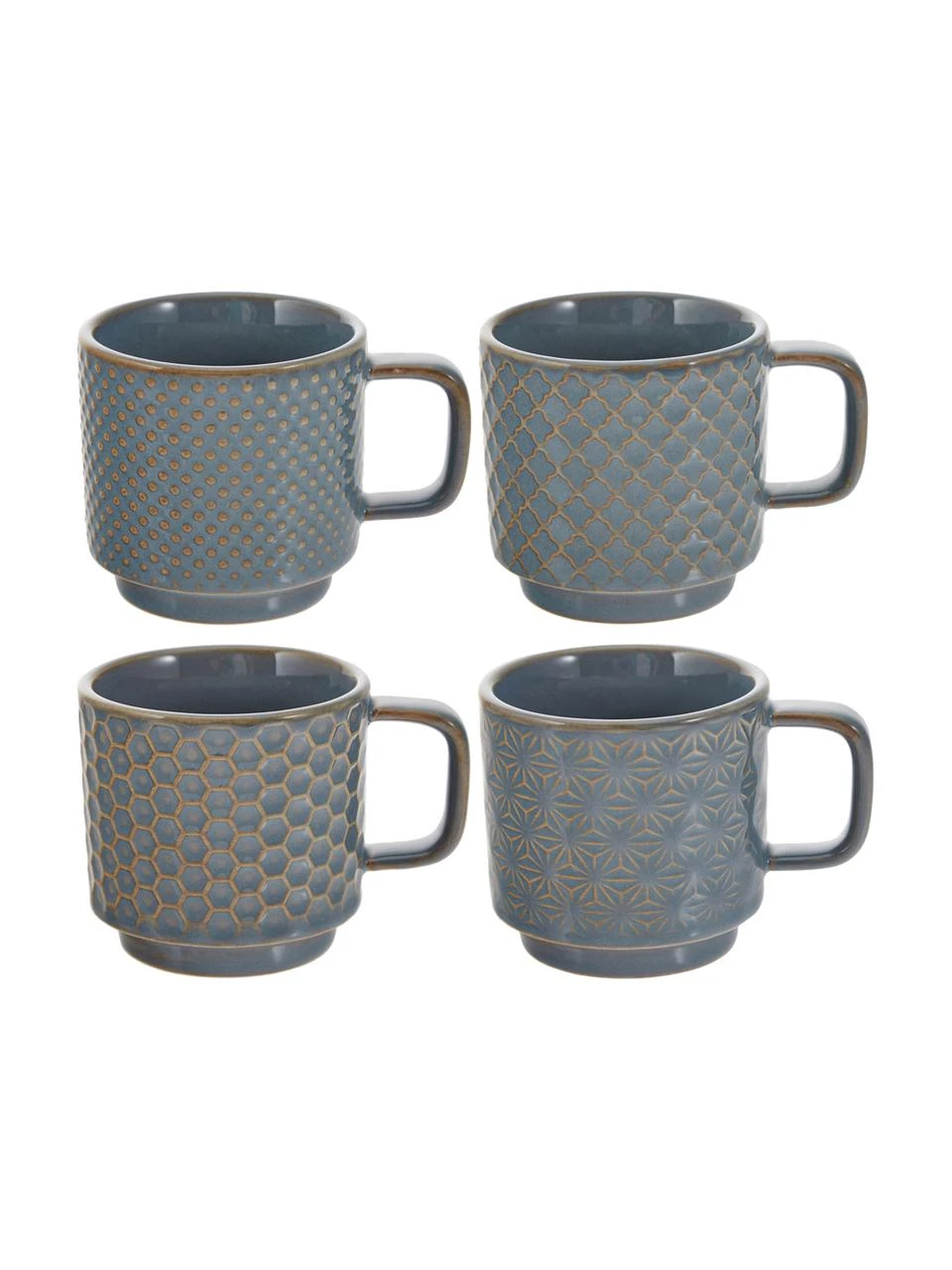 Villa Collection Gemusterte Espressotassen Lara, 4er-Set, Ø 6 x H 6 cm, 120 ml 1 Villa Collection Gemusterte Espressotassen Lara, 4er-Set, Ø 6 x H 6 cm, 120 ml