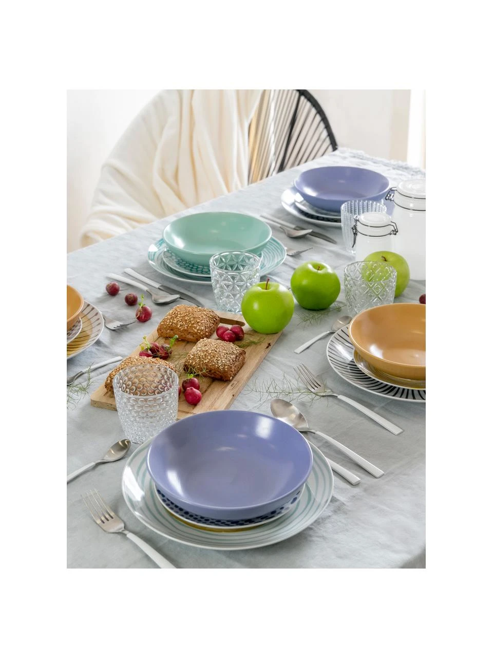 Villa D'Este Home Tivoli Geschirr-Set Marea mit bunten Designs, 6 Personen (18-tlg.), Set mit verschiedenen Größen 2 Villa D'Este Home Tivoli Geschirr-Set Marea mit bunten Designs, 6 Personen (18-tlg.), Set mit verschiedenen Größen – Bild 2