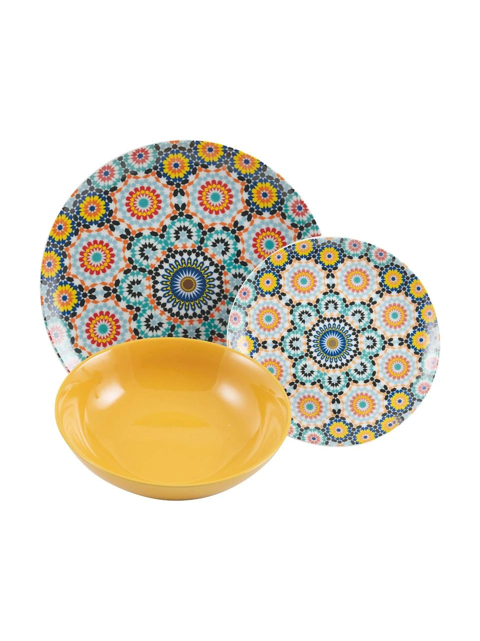 Geschirr-Set Marrakech aus Porzellan, 6 Personen (18-tlg.), Porzellan, Steingut, Mehrfarbig, Set mit verschiedenen Größen Villa D'Este Home Tivoli Geschirr-Set Marrakech aus Porzellan, 6 Personen (18-tlg.), Set mit verschiedenen Größen -Küche Geschäft Geschirr Set Marrakech aus Porzellan 6 Personen 18 tlg 5