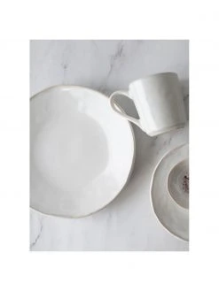 Dutch Rose Geschirr-Set White Organic aus Steingut, 4 Personen (12-tlg.), Set mit verschiedenen Größen -Küche Geschäft Geschirr Set White Organic aus Steingut 4 Personen 12 tlg 2