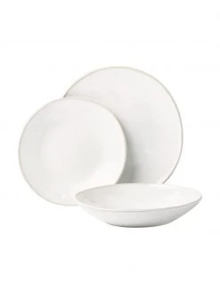 Dutch Rose Geschirr-Set White Organic aus Steingut, 4 Personen (12-tlg.), Set mit verschiedenen Größen -Küche Geschäft Geschirr Set White Organic aus Steingut 4 Personen 12 tlg 3