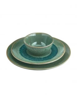 Leonardo Geschirrset Matera in Grün, 6 Personen (18-tlg.), Set mit verschiedenen Größen