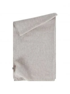 Jotex Gestreifte Leinen-Tischdecke Alina in Grau/Cremeweiß, Für 4 - 6 Personen (B 145 x L 200 cm)