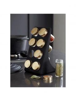 Gew&uuml;rzregal Master Class mit Gew&uuml;rzdosen in Schwarz/Gold, 9-tlg., B 13 x H 26 cm -Küche Geschäft Gewurzregal Master Class mit Gewurzdosen in SchwarzGold 9 tlg 2