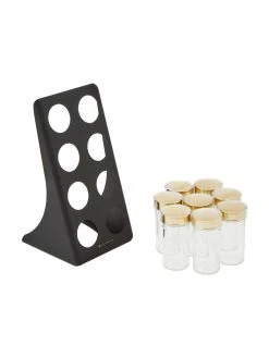 Gew&uuml;rzregal Master Class mit Gew&uuml;rzdosen in Schwarz/Gold, 9-tlg., B 13 x H 26 cm -Küche Geschäft Gewurzregal Master Class mit Gewurzdosen in SchwarzGold 9 tlg 5