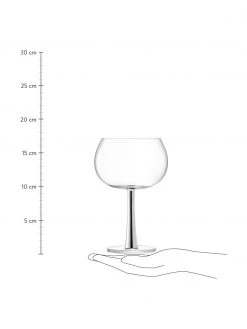 Lsa International Gingläser Gina mit Silberstiel, 2 Stück, Ø 11 x H 17 cm, 420 ml -Küche Geschäft Ginglaser Gina mit Silberstiel 2 Stuck 2