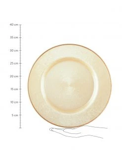 Glas-Platzteller Vanilla in Hellbraun schimmernd, Ø 33 cm -Küche Geschäft Glas Platzteller Vanilla in Hellbraun schimmernd 2