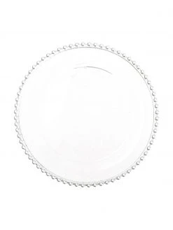 Cote Table Glas-Speiseteller Perles mit Randdekor, 2 Stück, Ø 27 cm -Küche Geschäft Glas Speiseteller Perles mit Randdekor 2 Stuck 2