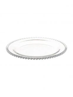 Cote Table Glas-Speiseteller Perles mit Randdekor, 2 Stück, Ø 27 cm
