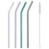 BUTLERS Glas-Strohhalme Long Drink mit B&uuml;rste, 4er-Set, L 24 cm