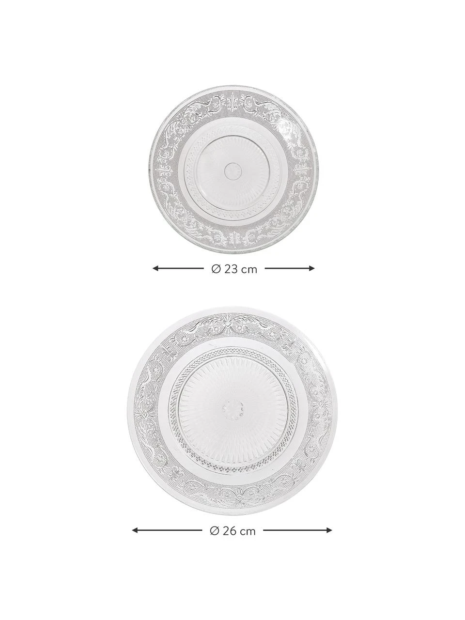 Villa D'Este Home Tivoli Glas-Tafelservice Imperial mit Relief, 6 Personen (18-tlg.), Set mit verschiedenen Größen 2 Villa D'Este Home Tivoli Glas-Tafelservice Imperial mit Relief, 6 Personen (18-tlg.), Set mit verschiedenen Größen – Bild 2