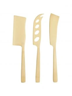 Goldfarbene Käsemesser Art, 3er-Set, L 25 cm