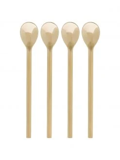 Nordal Goldfarbene Latte-Macchiato-Löffel Lina, 4 Stück, L 19 cm