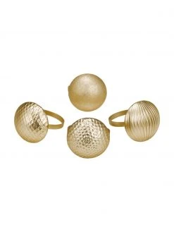 Goldfarbene Serviettenringe Matt, 4er-Set, Ø 5 x H 4 cm