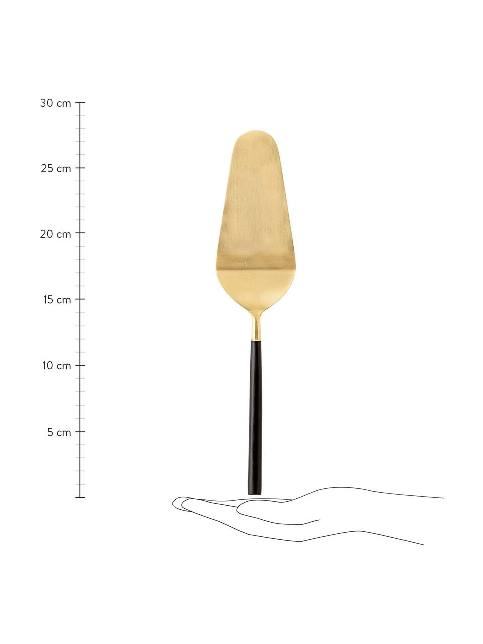 Bloomingville Goldfarbener Tortenheber Amine mit schwarzem Griff, B 7 x L 28 cm 3 Bloomingville Goldfarbener Tortenheber Amine mit schwarzem Griff, B 7 x L 28 cm – Bild 3