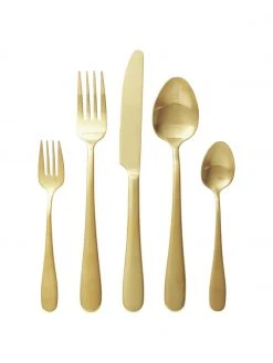 Westwing Collection Goldfarbenes Besteck-Set Francine matt gebürstet, 4 Personen (20-tlg.)