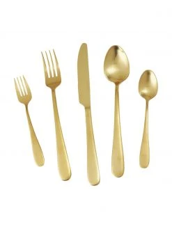 Westwing Collection Goldfarbenes Besteck-Set Francine matt gebürstet, 4 Personen (20-tlg.) -Küche Geschäft Goldfarbenes Besteck Set Francine matt geburstet 4 Personen 20 tlg 4