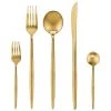 Westwing Collection Goldfarbenes Besteck-Set Shimmer matt geb&uuml;rstet, in verschiedenen Setgr&ouml;&szlig;en, 1 Person (5-tlg.)